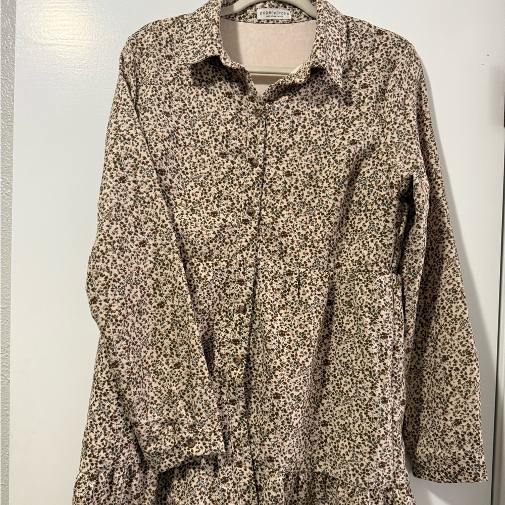 Fall weather floral mini/ midi dress, purchased from a small boutique.